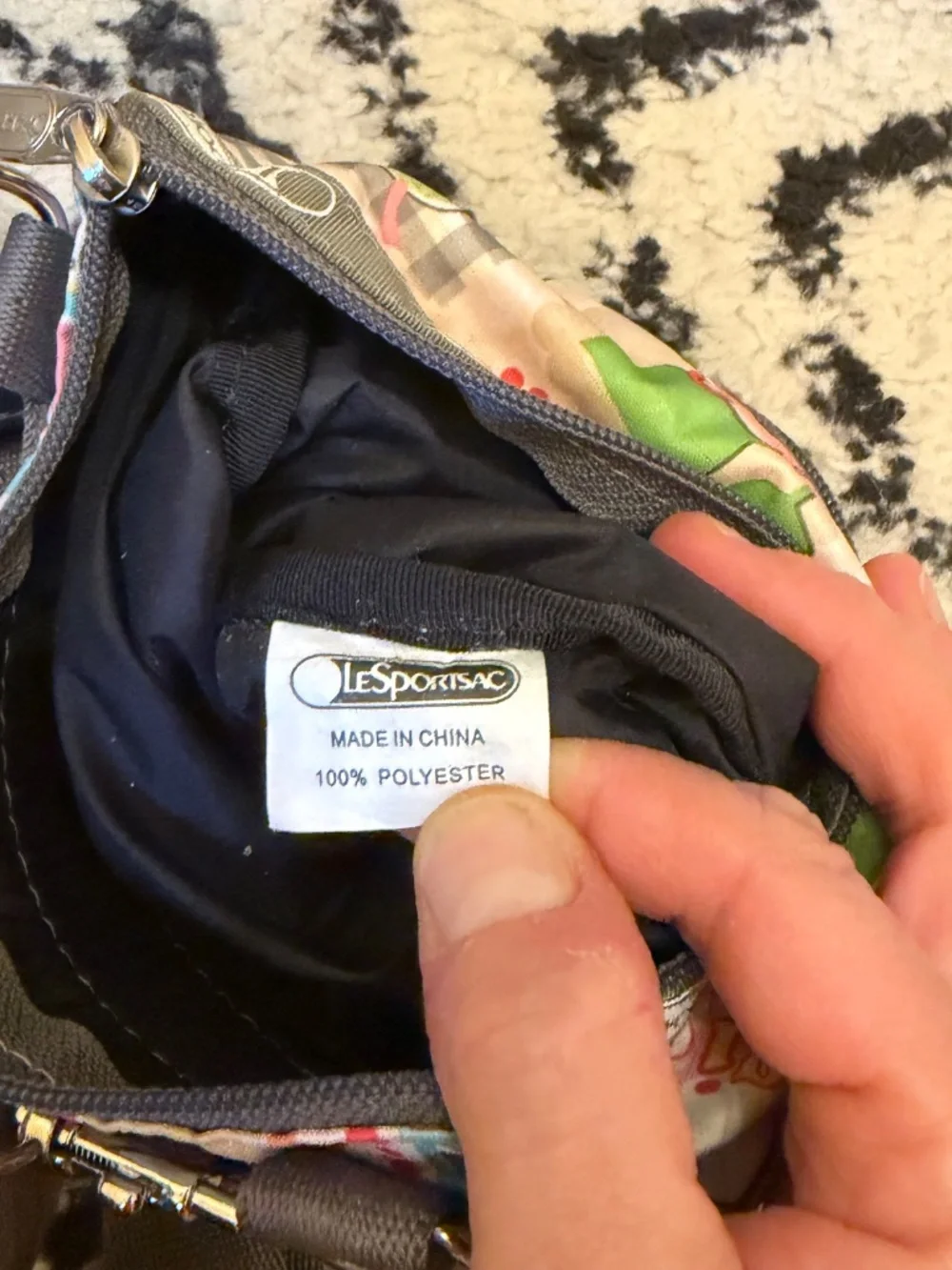 LeSportsac Fruit/ Veggie Farmers Market Three Zipper Crossbody Bag Purse Retired